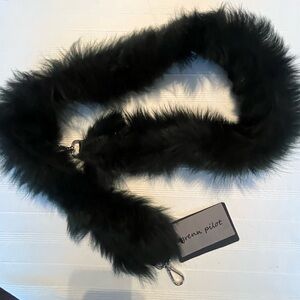 Grenn Pilot adjustable bag strap real sheepskin leather dark green